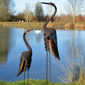 Mother and Baby Twisted Heron